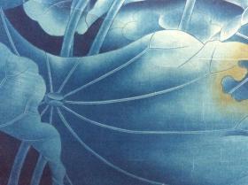 752h张杰《荷花》工笔画，立轴原裱