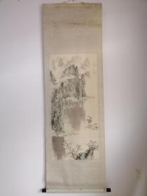 h858《漓江山水》宝楠画家作品，八十年代绢本立轴原裱作品