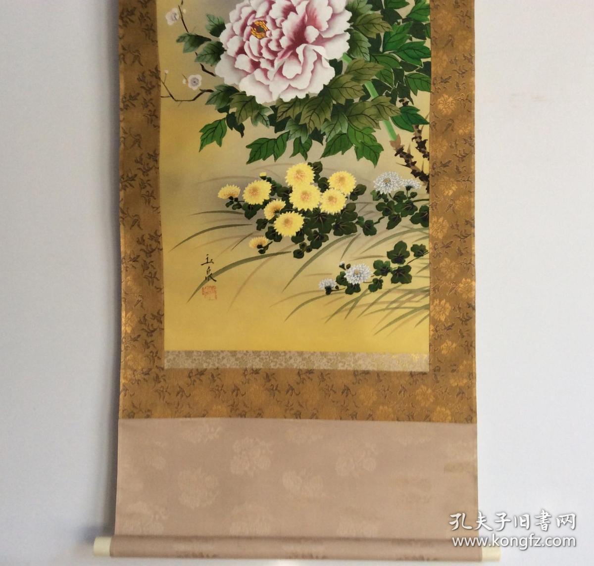 h.942 画家玉泉作品《四季图》工笔画，原装原裱立轴作品，保真手绘