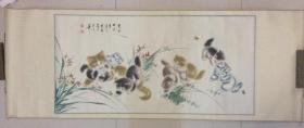 h.0159d 杨月刚，北京著名画家，九四年作品，字墨石，原装原裱保真作品，画芯尺寸为128x63