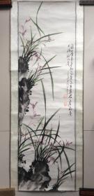 000399h清雨点，济南美协理事，山东画家，原装裱镜芯作品，山东冠县人