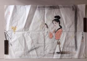 劉靜云:北京中國(guó)畫院專職畫家，以人物畫享譽(yù)畫壇，保真手繪原稿正品h.1472h