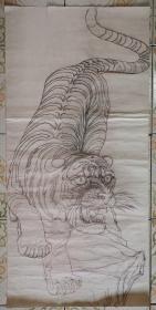 80年代临摹的老虎图绘画底稿24