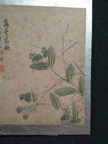 D467：回流手绘硬卡纸花草图(日本回流字画.回流老画.老字画)