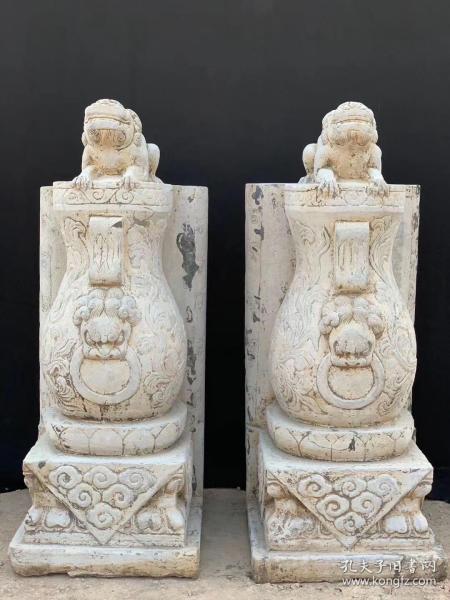 青石 狮子石瓶门墩 狮子镇宅 石瓶寓意平安
高90 宽36 长37jzgw邮费自理