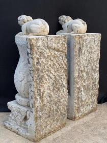 青石 狮子石瓶门墩 狮子镇宅 石瓶寓意平安
高90 宽36 长37jzgw邮费自理