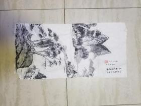 西安大明宫画山水画作品一副