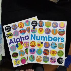 英文原版绘本 start to learn 2本：alphabet numbers