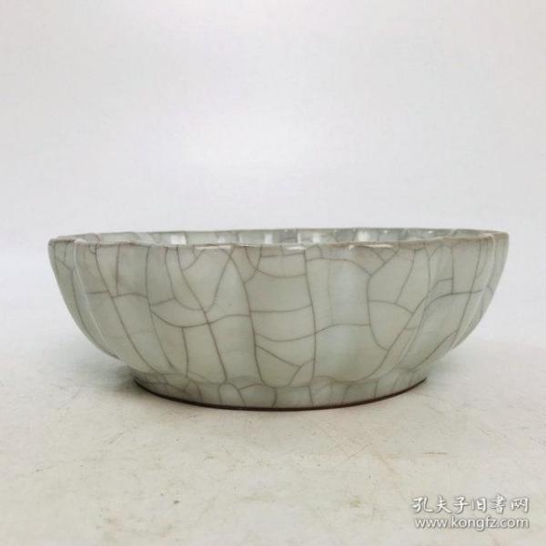 特价秒杀古瓷器 官瓷瘦金体刻诗笔洗