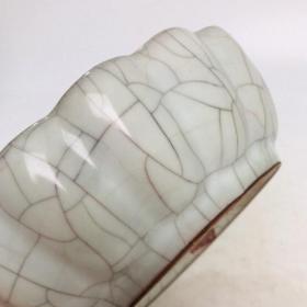 特价秒杀古瓷器 官瓷瘦金体刻诗笔洗