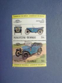外国邮票  图瓦卢邮票 1985年 汽车 2连 （无邮戳新票)