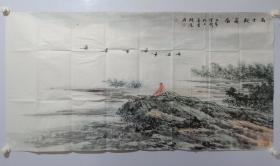 保真书画，石砚洗，四尺整张山水画一幅，
石砚洗，字墨溪。1965年生于河北辛集。著名山水画家、书法家。国家一级美术师，河北省第十一届、第十二届政协委员，河北省政协文史馆馆员，文史资料委员会委员，京津冀文化产业联合会副会长，京津画院执行院长。