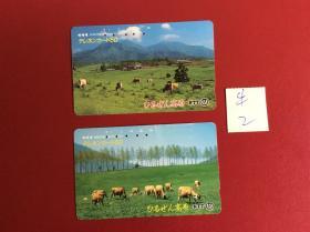 90年代日本电话磁卡   《牛》（2张不同）