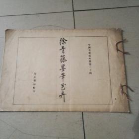 中国名画集外册第三十四，徐青藤墨筆花卉，诃罗版精印，8开，民国八年再版，