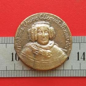 A029法国香槟贵妇1772只有一个品质硬币铜牌铜章纪念币铜币珍收藏