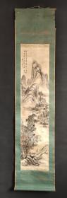 D520：回流手绘山水立轴(日本回流.回流老画.老字画)