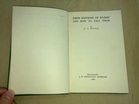 书话：First Editions of To-Day and How to Tell Them  如何鉴定初版本