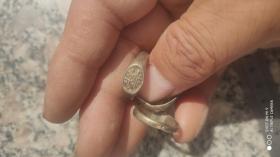 装饰品；铜戒指白铜藏银戒指4枚合售“囍”字