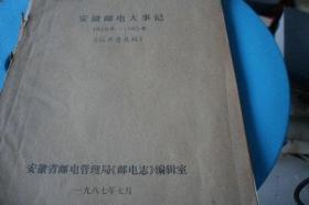 安徽邮电大事记 1949年—1985年（征求意见稿）16开油印