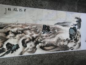 谢瑞阶  六尺横幅山水画   纯手绘