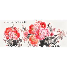 中国书画家协会会员 马老师《花开富贵》HN10254。