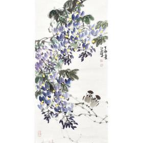 【带合影】清华美院 董老师《紫华富贵》HN10713.