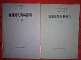 稀少资源：鲁迅研究资料索引（全二册）1980年版860页巨厚本，仅印7000套！