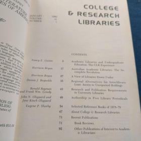 COLLECE  AND RESEARCH   LIBRARIES
1980    41    1-6