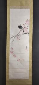 D559：回流手绘花鸟图立轴(日本回流.回流老画.老字画)