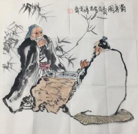 毛国伦，祖籍浙江奉化，1944年生于上海。自小喜欢绘画、习字，1960年自上海市大同中学选入上海中国画院，从师程十发、樊少云。1985年加入中国美术家协会，1991年任上海中国画院创作研究室主任，1992年评为国家一级美术师。其画风出入于写意与写实之间，吸取道家及禅宗的文化滋养，作品崇尚自然、平和、清真、本色，写意而不脱离于形似，写实也具笔墨的放逸。从朋友处购得，真假自辩！