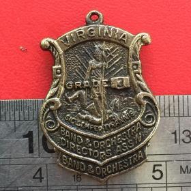 D164美国弗吉尼亚乐队和管弦乐团奖章3级铜牌铜章挂件旧货珍收藏
