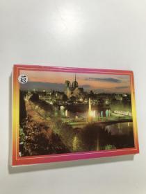 souvenir de paris monuments vues en couleurs 巴黎纪念品彩色明信片16张