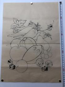 木版年画 瓜果  图（46×34）cm  老版 老画，品相自鉴。