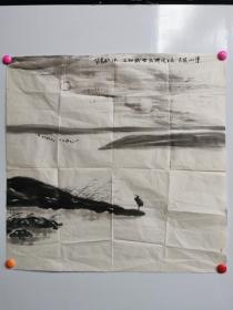 陕西书画名家——山佳 望穿秋水（四尺斗方70×70cm）