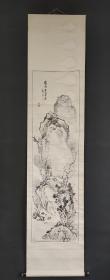 D589：回流手绘山水图立轴(日本回流.回流老画.老字画)