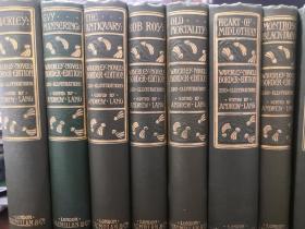 1912年精装古董书，欧洲历史小说鼻祖司各特《威佛利系列小说》，25册全，250幅整页版画插图，布面精装，英文原版，SCOTT THE WAVERLEY NOVELS