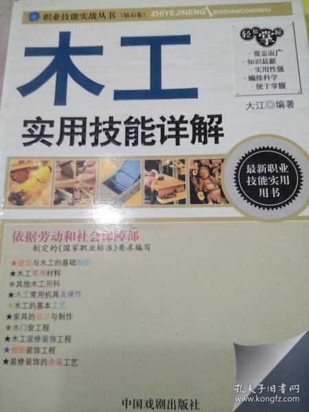 职业技能实战丛书：木工实用技能详解（钻石卷）中国戏剧出版社,大江  著