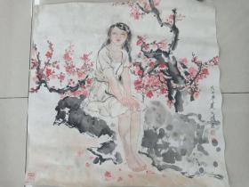 中国美协会员江苏著名工笔人物画家闵文婧作品4平尺保真