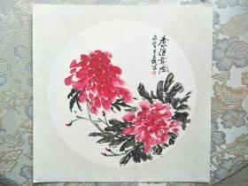 陕西书画名家王永铭  花鸟扇面