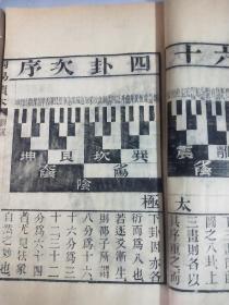 民国十三年吴江施肇曾醒园刊本唐文治辑雕板刻<十三经读本一周易读本>卷三，卷四全共四卷二册全