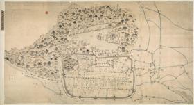 0174古地图1716-1727 杭城西湖江干湖墅图。纸本大小53.14*98.13厘米。宣纸原色原大仿真。160元包邮
