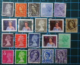 外国邮票-----英国女王7（信销票）