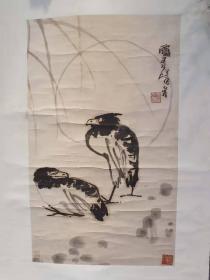 国画大师潘天寿动物精品——“双鹰图”