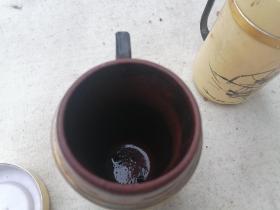 老式大明湖紫沙保温茶杯（一对）