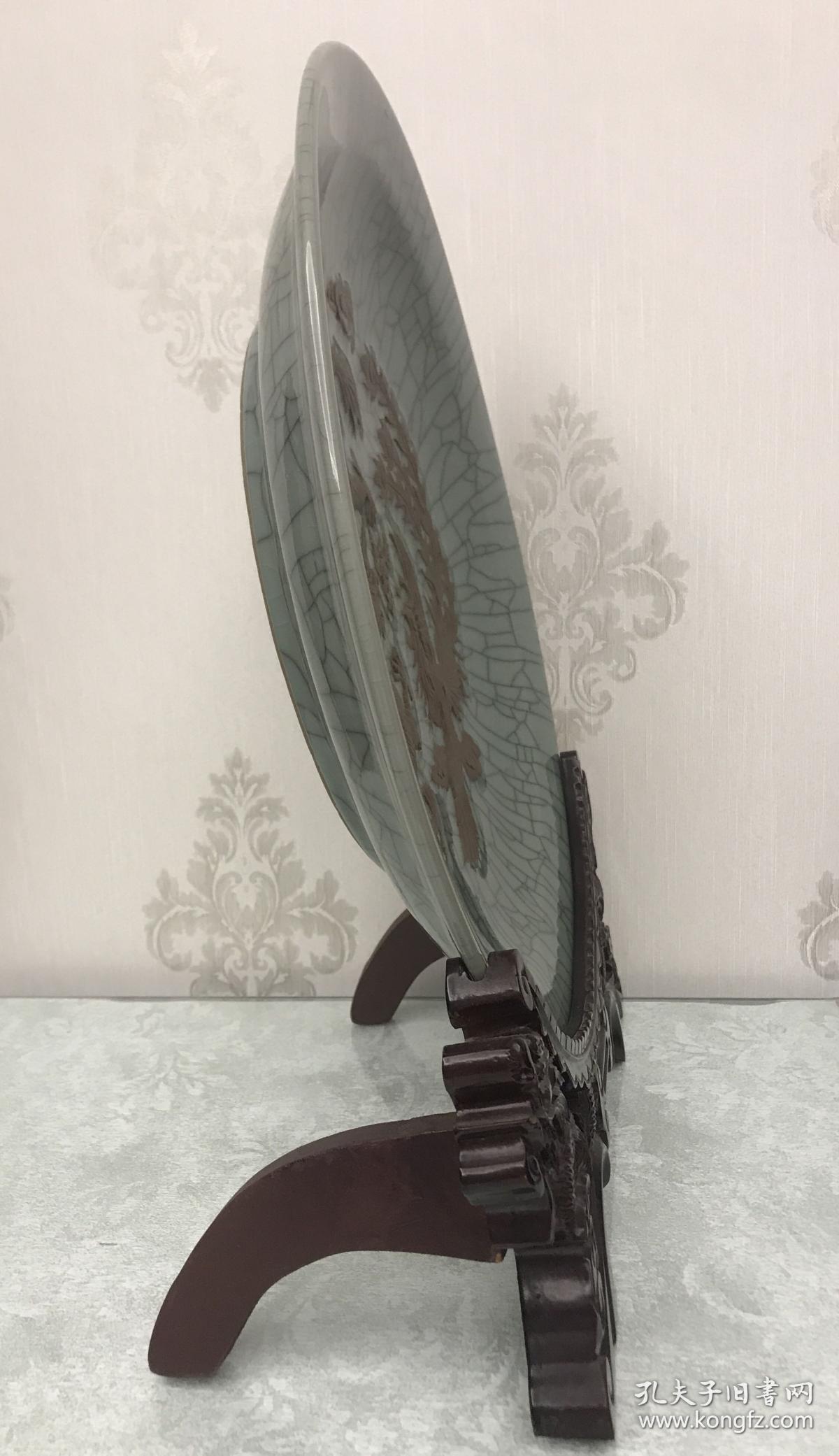 龙泉青瓷-龙凤大盘