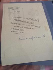 世界三大男高音帕瓦罗蒂亲笔签名，含贺卡
