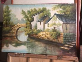 刘海粟款的一张油画 画的非常不错 邮寄时拆框 60x90