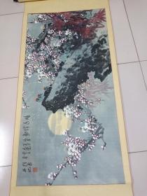 中国美协会员河南著名写意花鸟画家王培东早期作品原装裱托片约8平尺。
