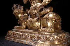 清代 铜鎏金 黄财神 造像