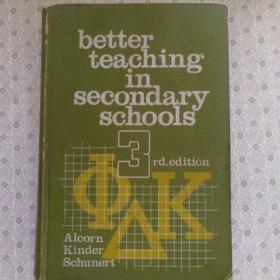 Better Teaching In Secondary Schools  Third Edition